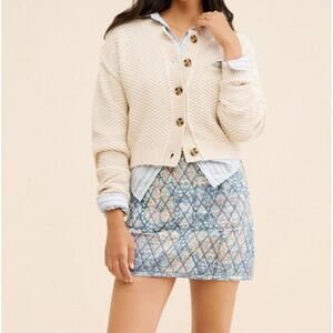 Free People Darla Quilted Mini Skirt in Husky Combo size 6 / small NWT